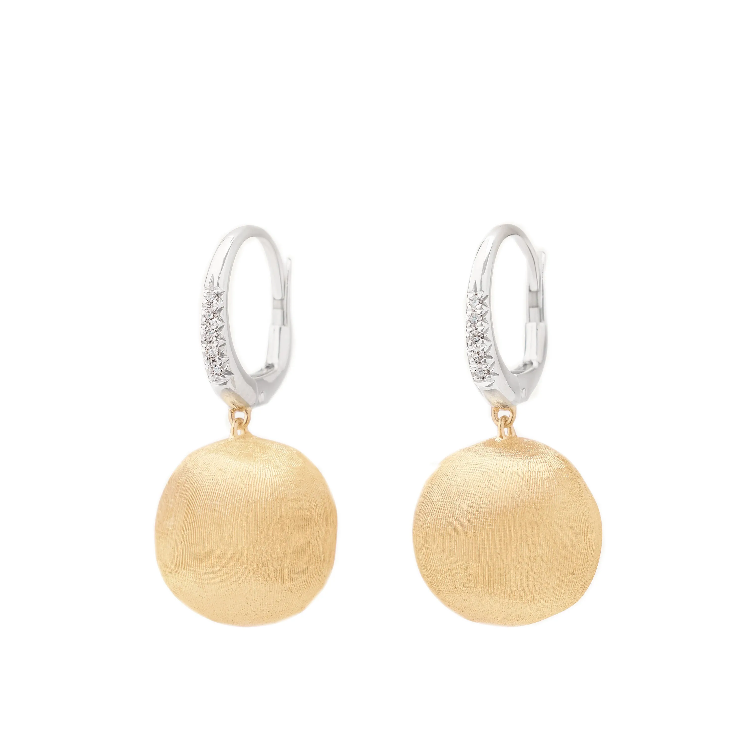 Marco Bicego 18K Yellow Gold Africa Drop Earrings with Diamond Clip