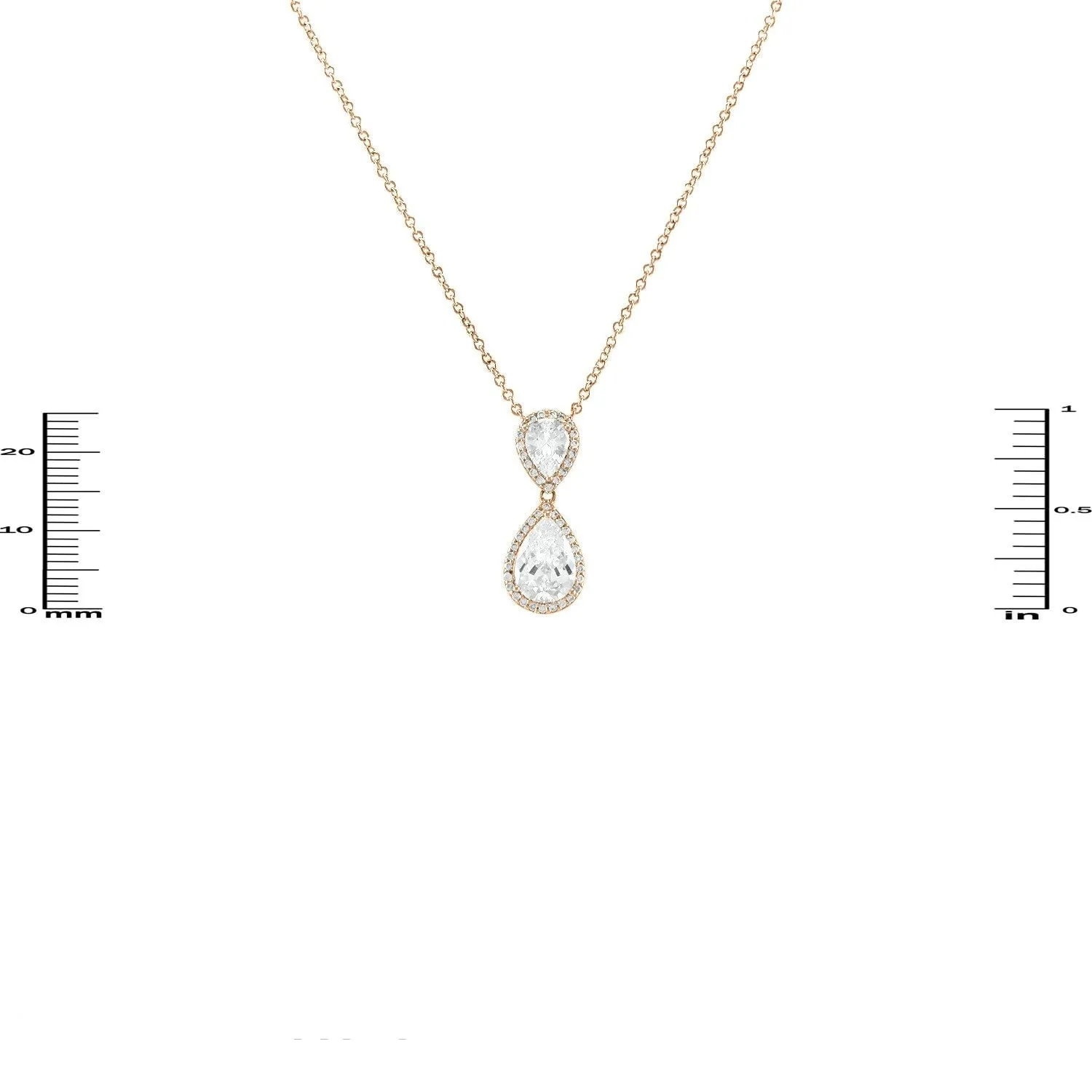 Melba Clear Gold Pear Drop Pendant | 25mm