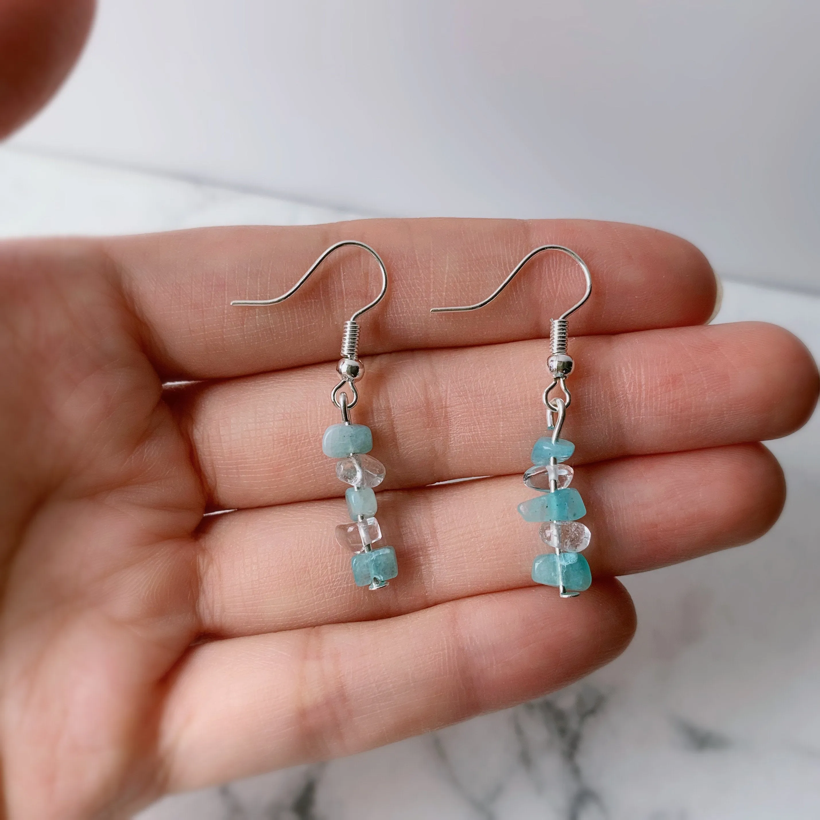 Natural Gemstone Chip Earrings