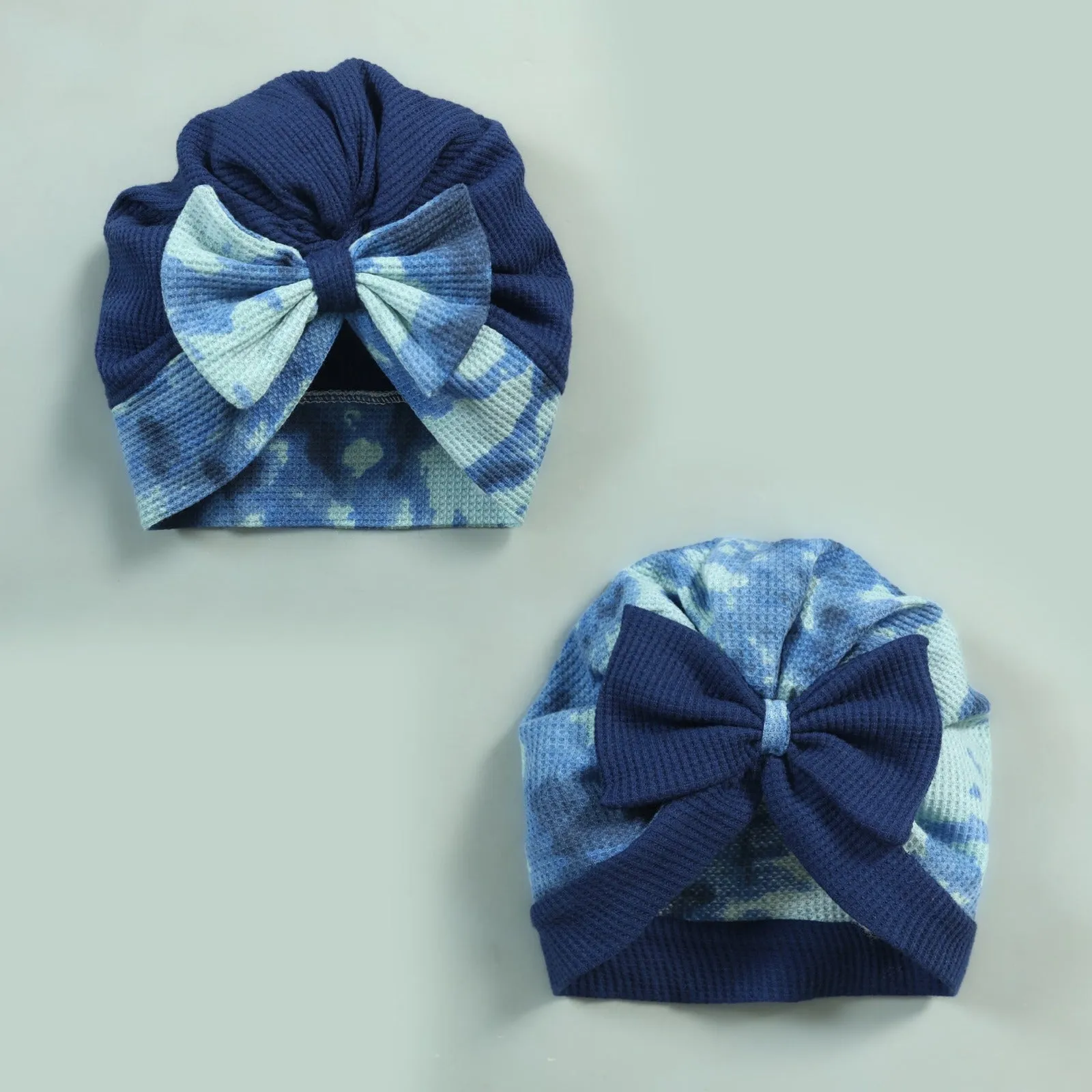 Navy Tie-Dye Turban Caps Bundle