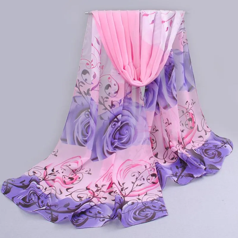 new 2017 cotton scarf han flowers roses and scarves Quality goods printed chiffon polyester scarves hot sell Beach silk scarf