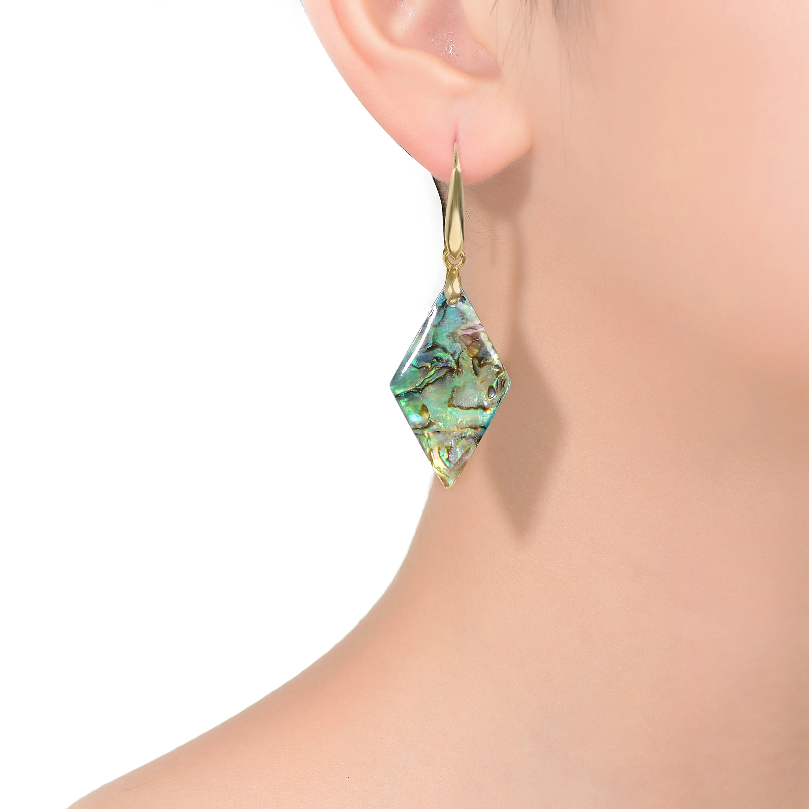 Océan Abalone Kite Drop Hook Earrings