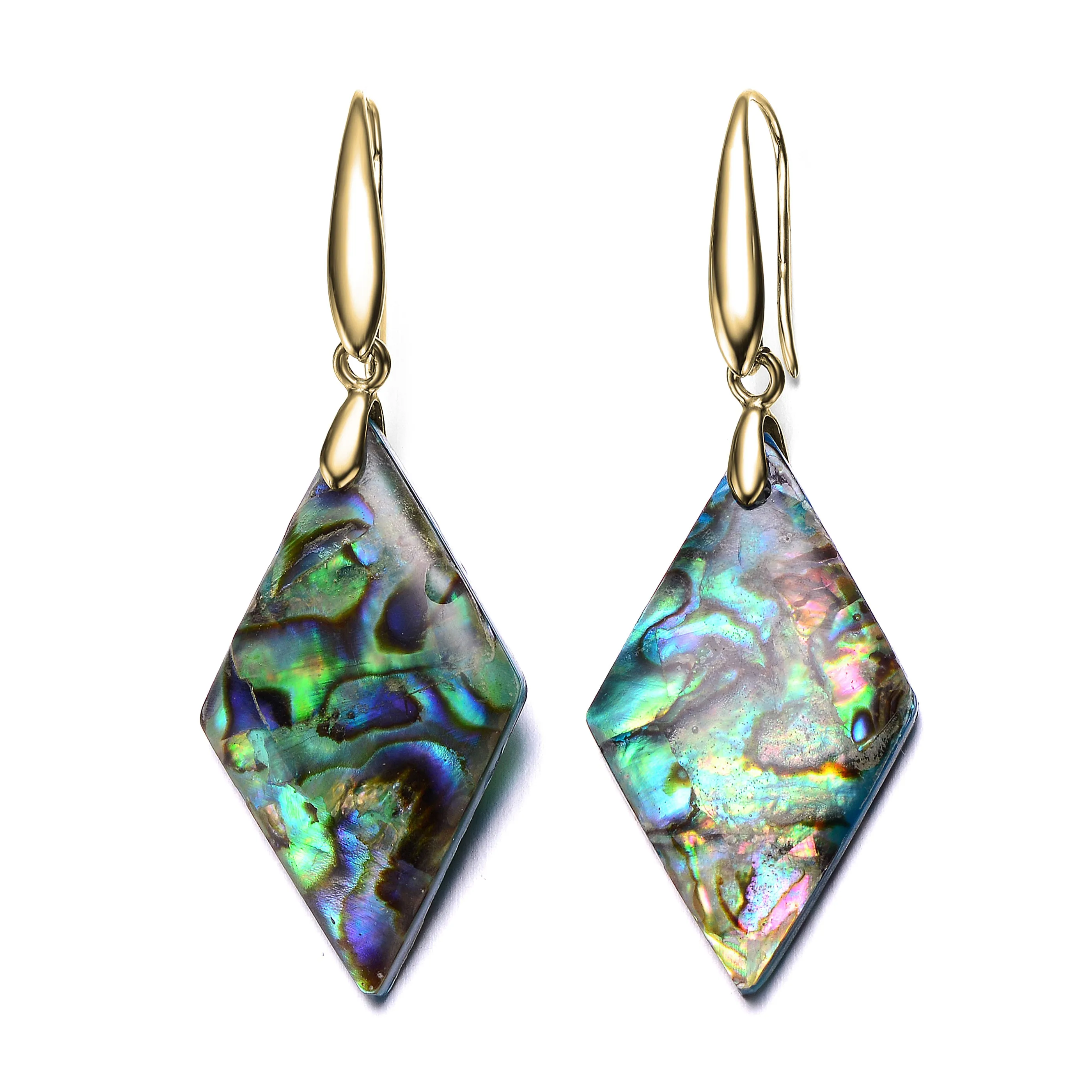 Océan Abalone Kite Drop Hook Earrings