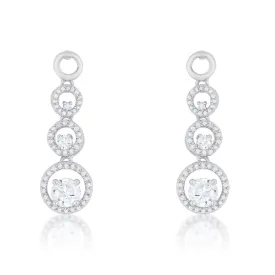 Olivia Graduated Halo Dangle Earrings | 3ct