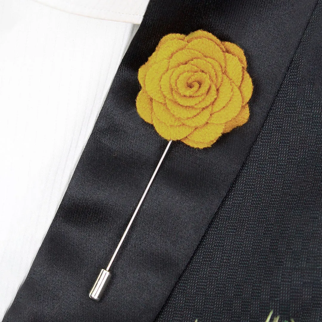 Peluche Blooming Charm Yellow Colored Brooch for Men