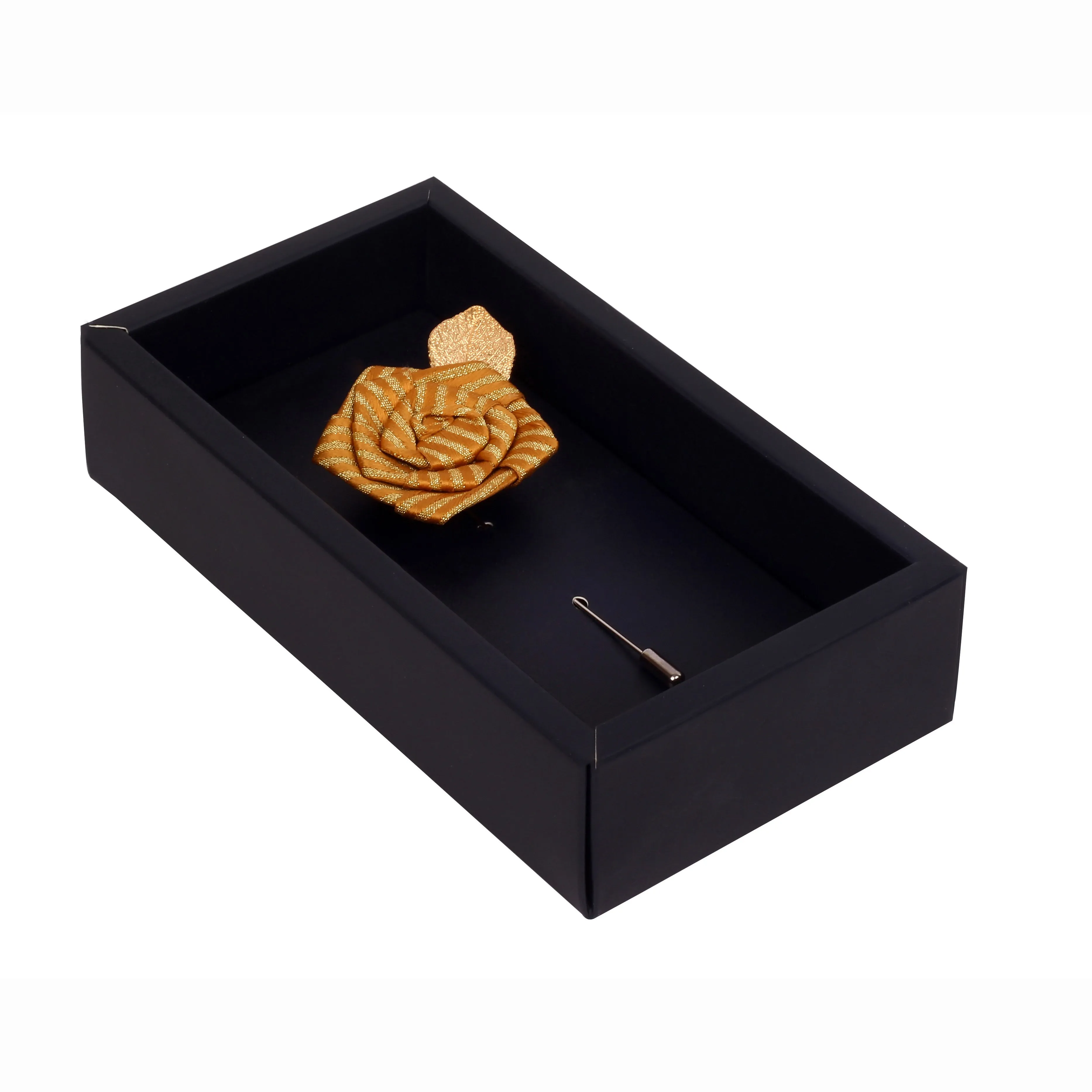 Peluche Floral Pentagon Mustard, Golden Brooch Lapel Pin