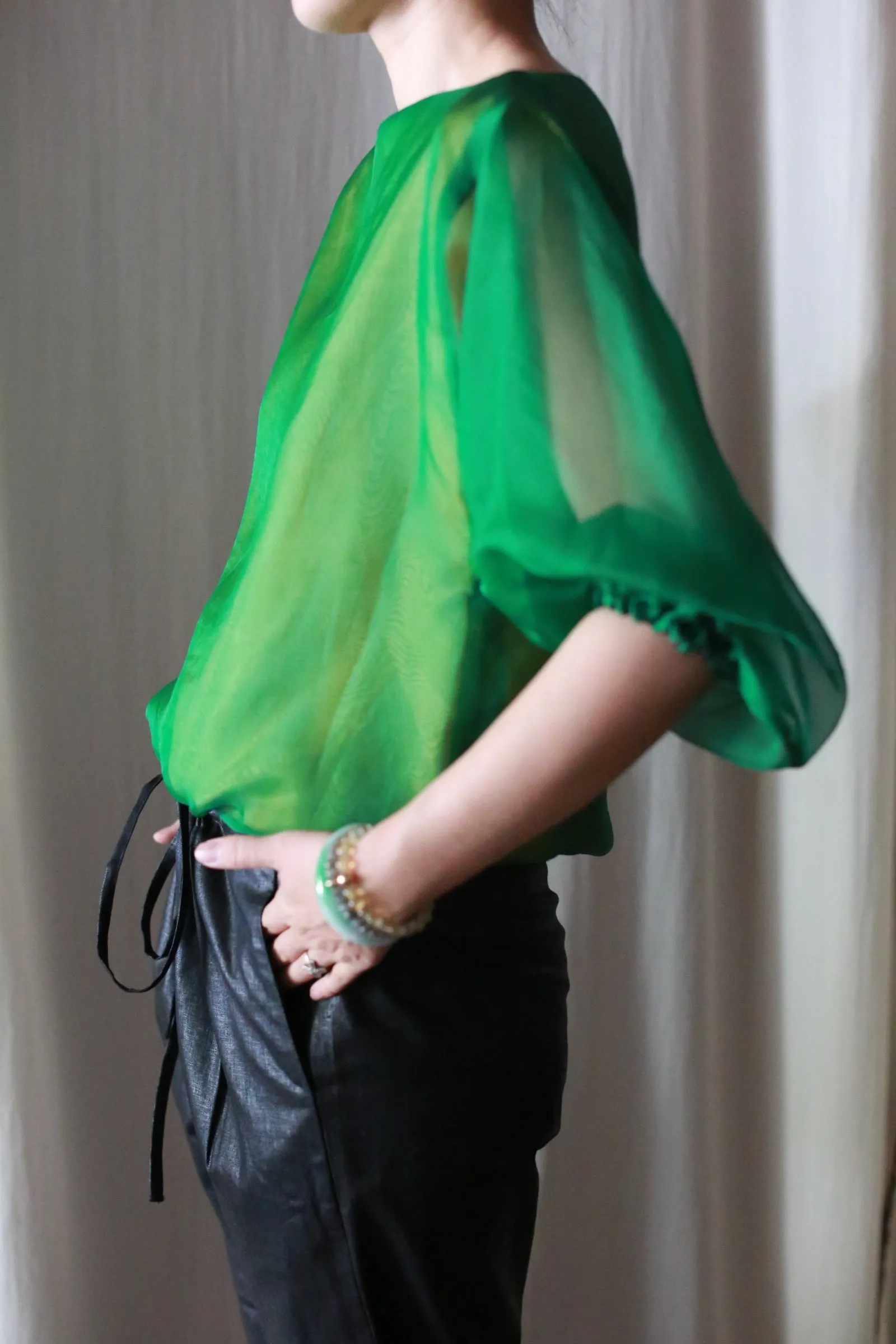 Poppy Top | Emerald & Gold