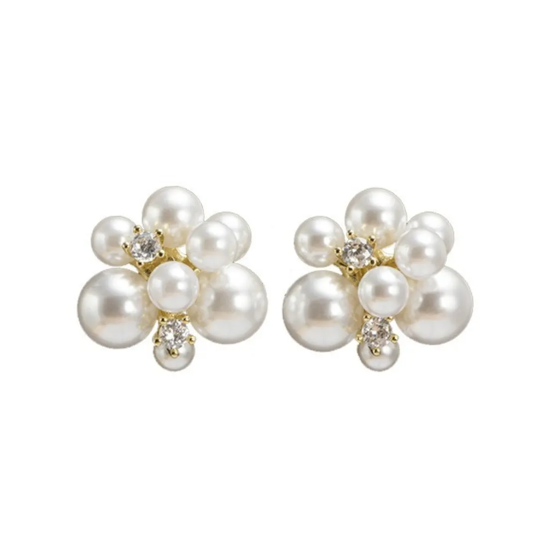 Pre Order:  Pearl Flower Stud Earrings