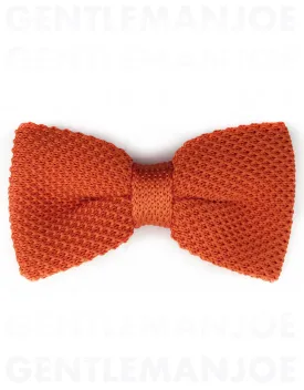 Pumpkin Orange Knit Bow Tie