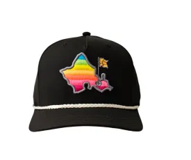 "OGA Shave Ice Island 5 Panel" - 5 Panel Rope Snapback - Black - Shave Ice Ombre Logo