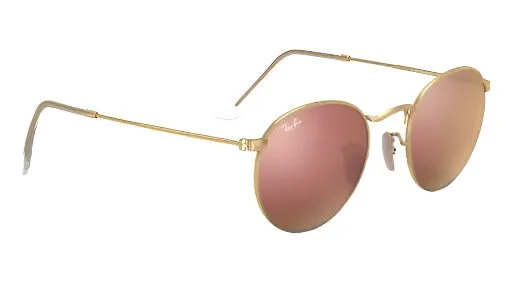 Ray-Ban Womens RB3447 Gold Frame Copper Flash Lens Polarized Sunglasses