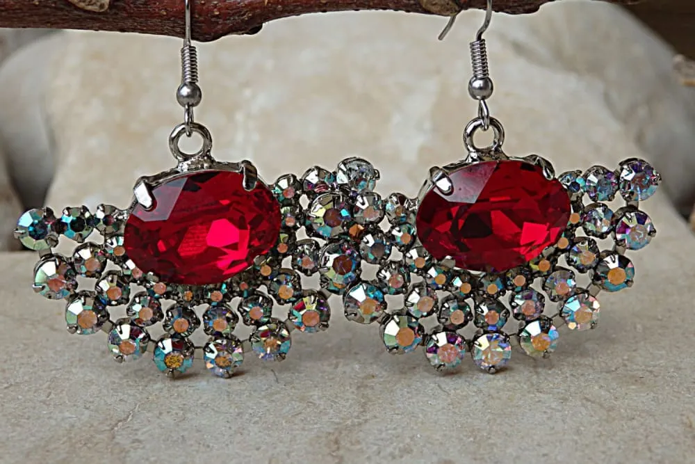 Red Fan Earrings