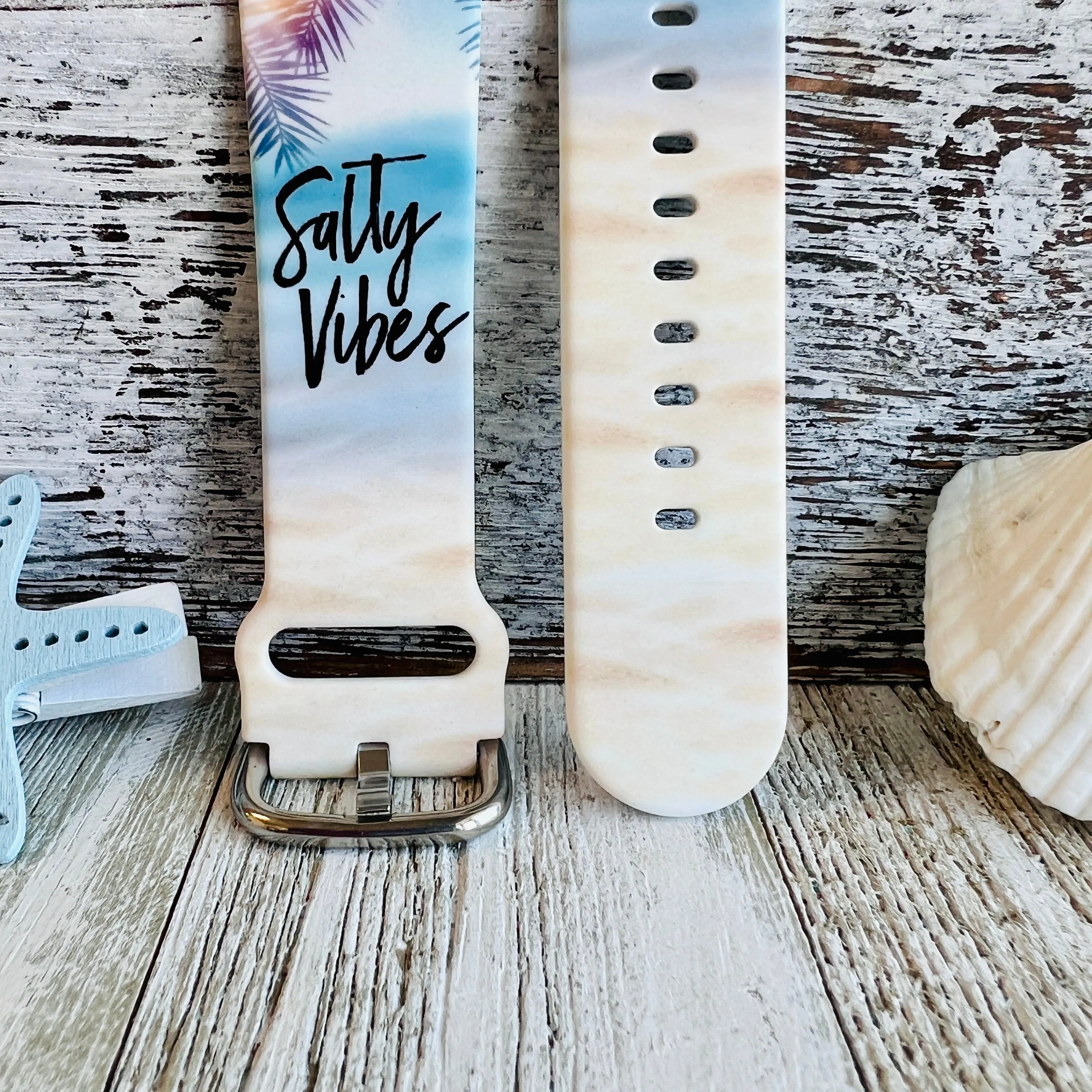 Salty Vibes Print Silicone Band For Fitbit Versa 3/4/Sense