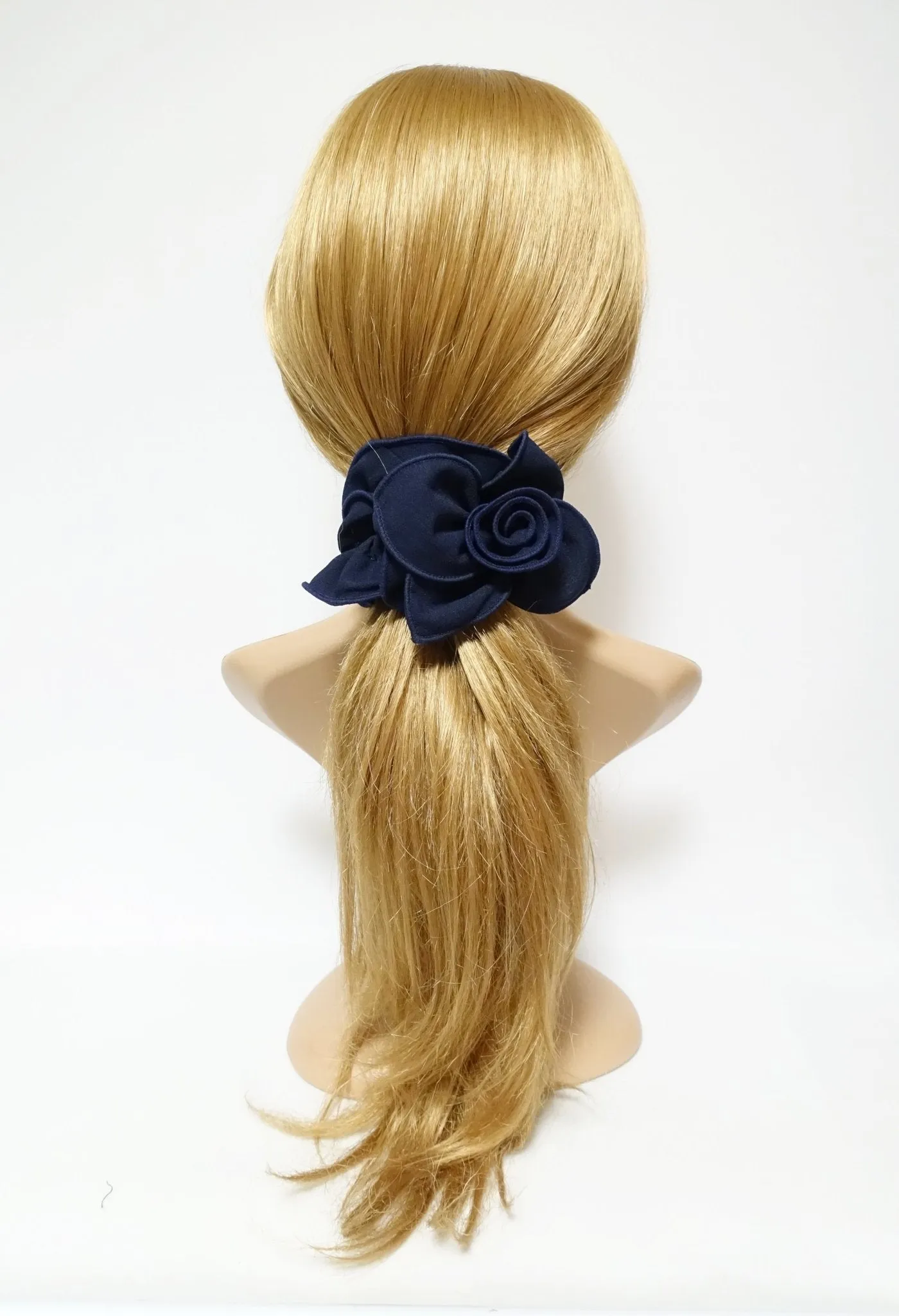 side flower bow decorated ruffle scrunchies women hair accessories