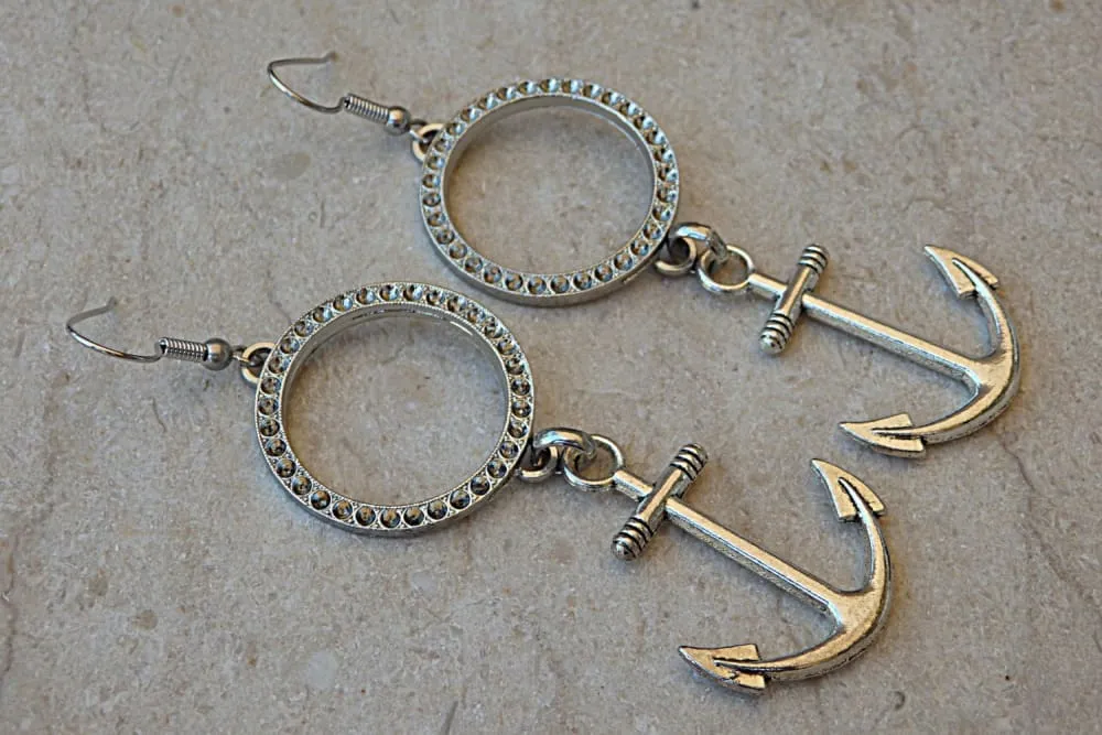 Silver Anchor Earrings