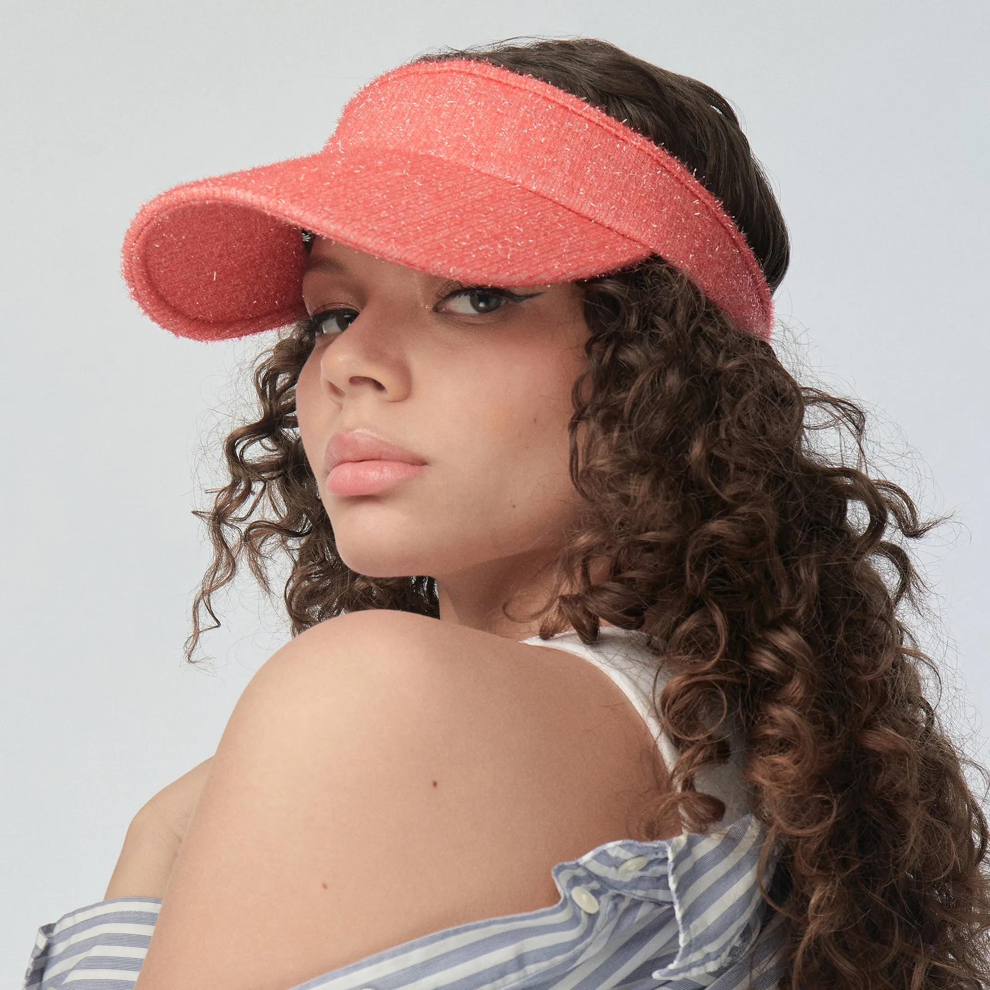 SOFT CORAL STRETCH BACK VISOR