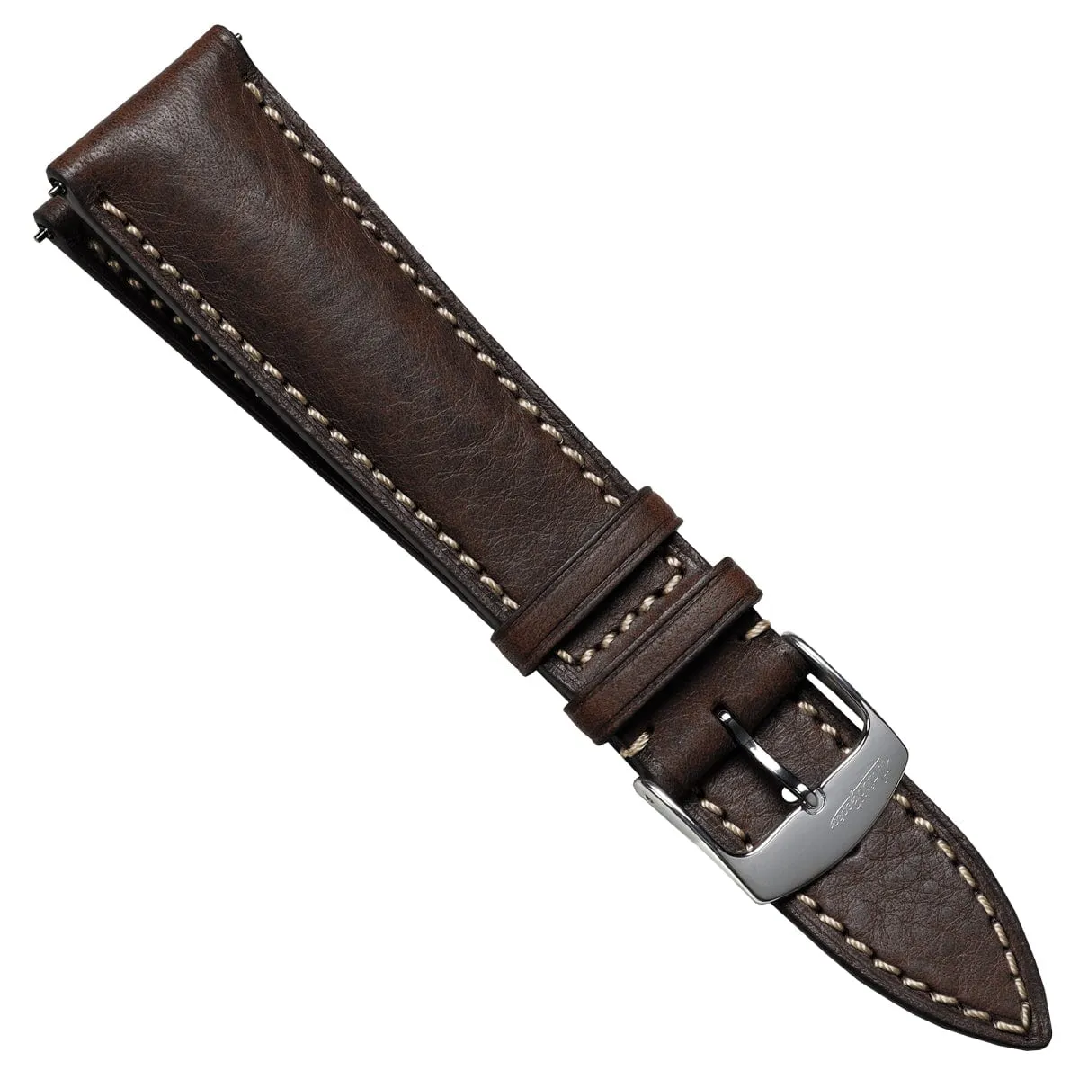 Stanton Badalassi Carlo Minerva Box Leather Padded Watch Strap - Dark Brown