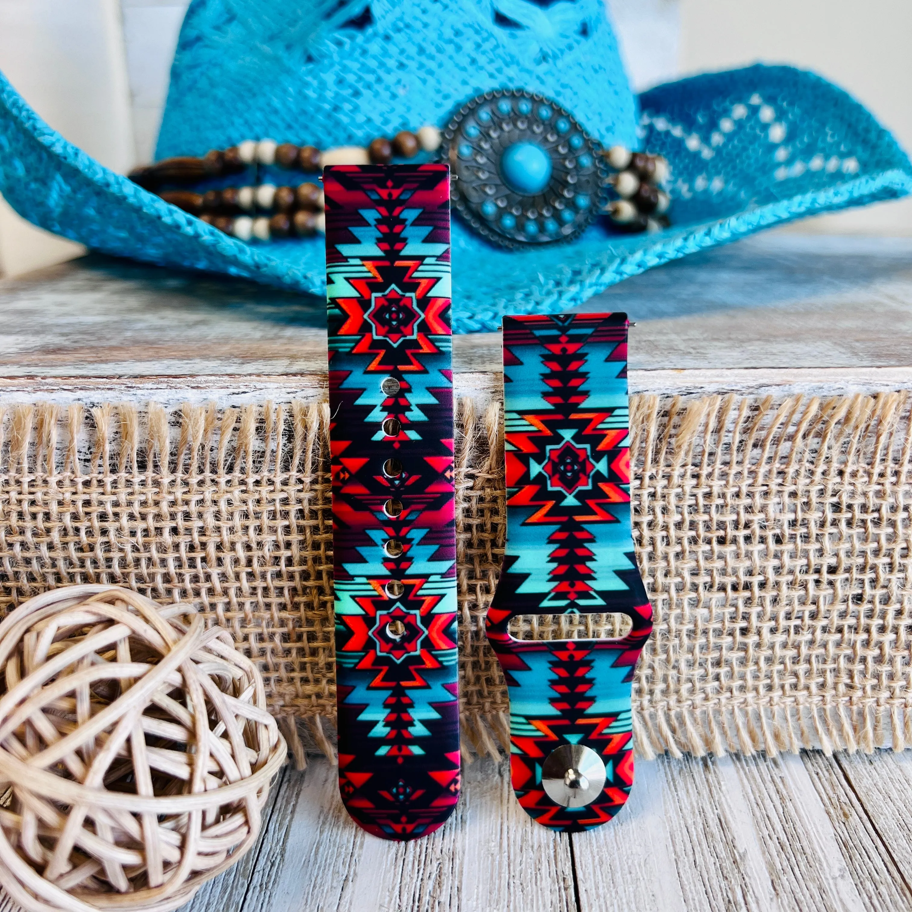 Western Boho-Aztec Print Silicone Band For Samsung Watch