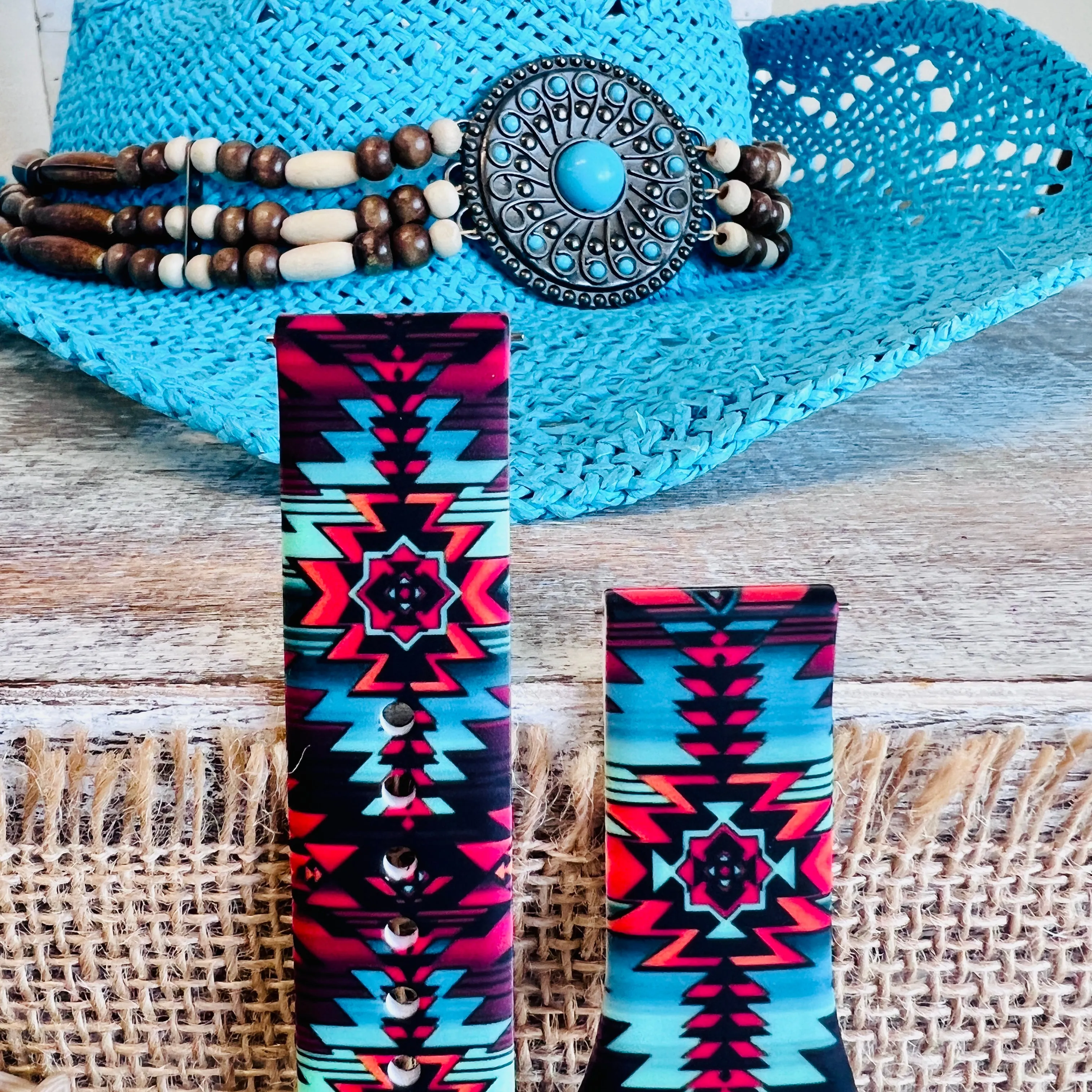 Western Boho-Aztec Print Silicone Band For Samsung Watch