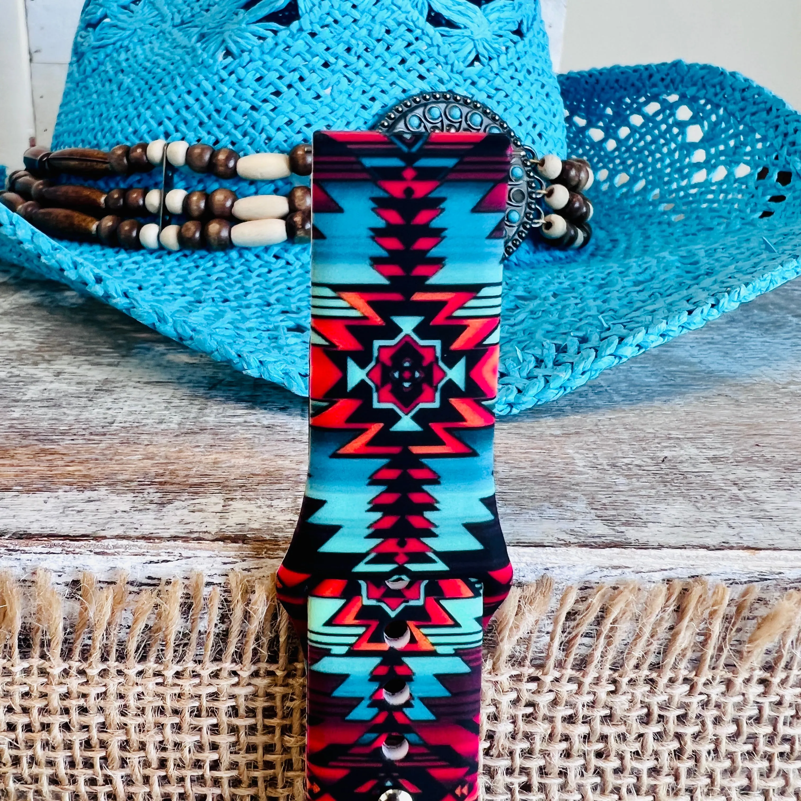 Western Boho-Aztec Print Silicone Band For Samsung Watch