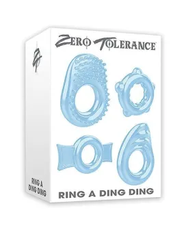 Zero Tolerance Ring A Ding Ding Set Of 4 Cock Rings - Blue